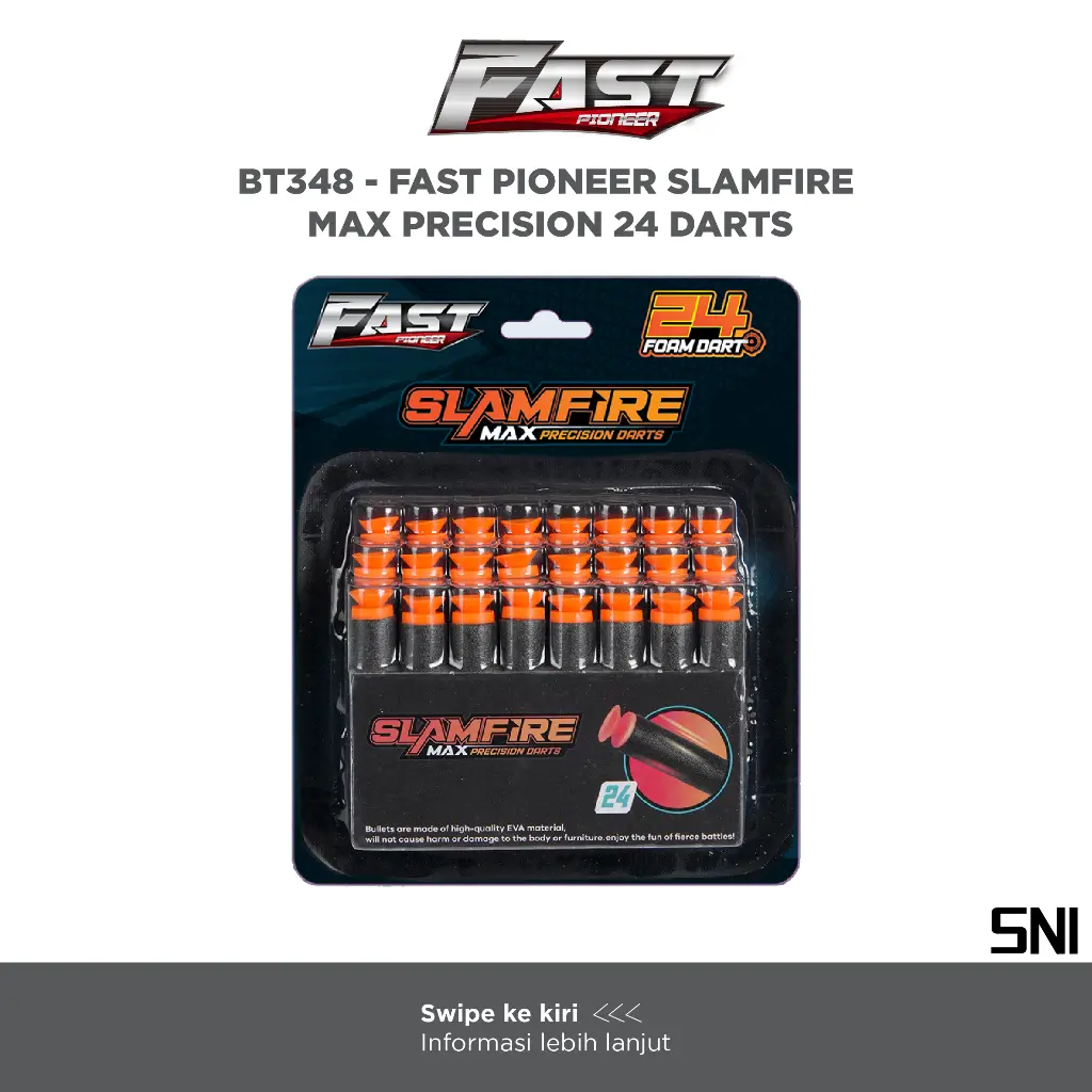 "BT348 FAST PIONEER SLAMFIRE MAX PRECISION 24 Foam Darts" 