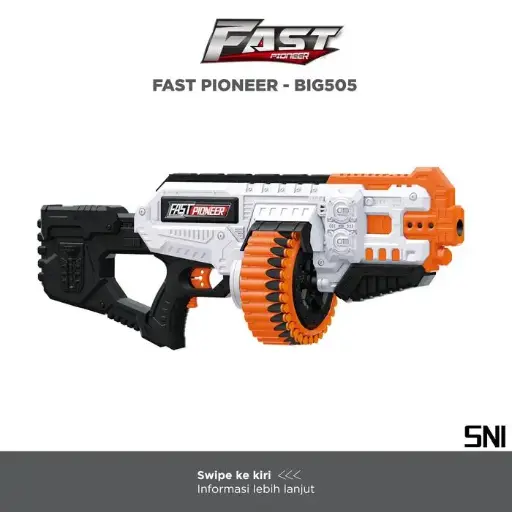 BLASTER FAST PIONEER BIG505 ELECTRIC MACHINE GUN 48 Foam Darts MK46 SERIES